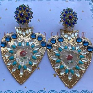 Mercedes Salazar Heart Earrings Clip On